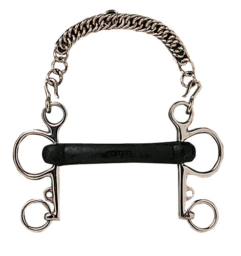 Bocado HH Pelham Recto - 12.5 cm - Goma Blanda - Goma Blanda