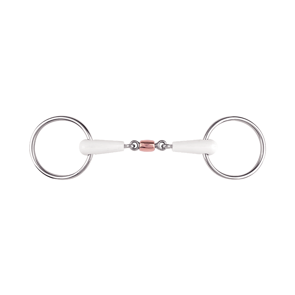 Filete Equimouth Articulado Doble con Rodillo de Cobre - 13.5 cm 