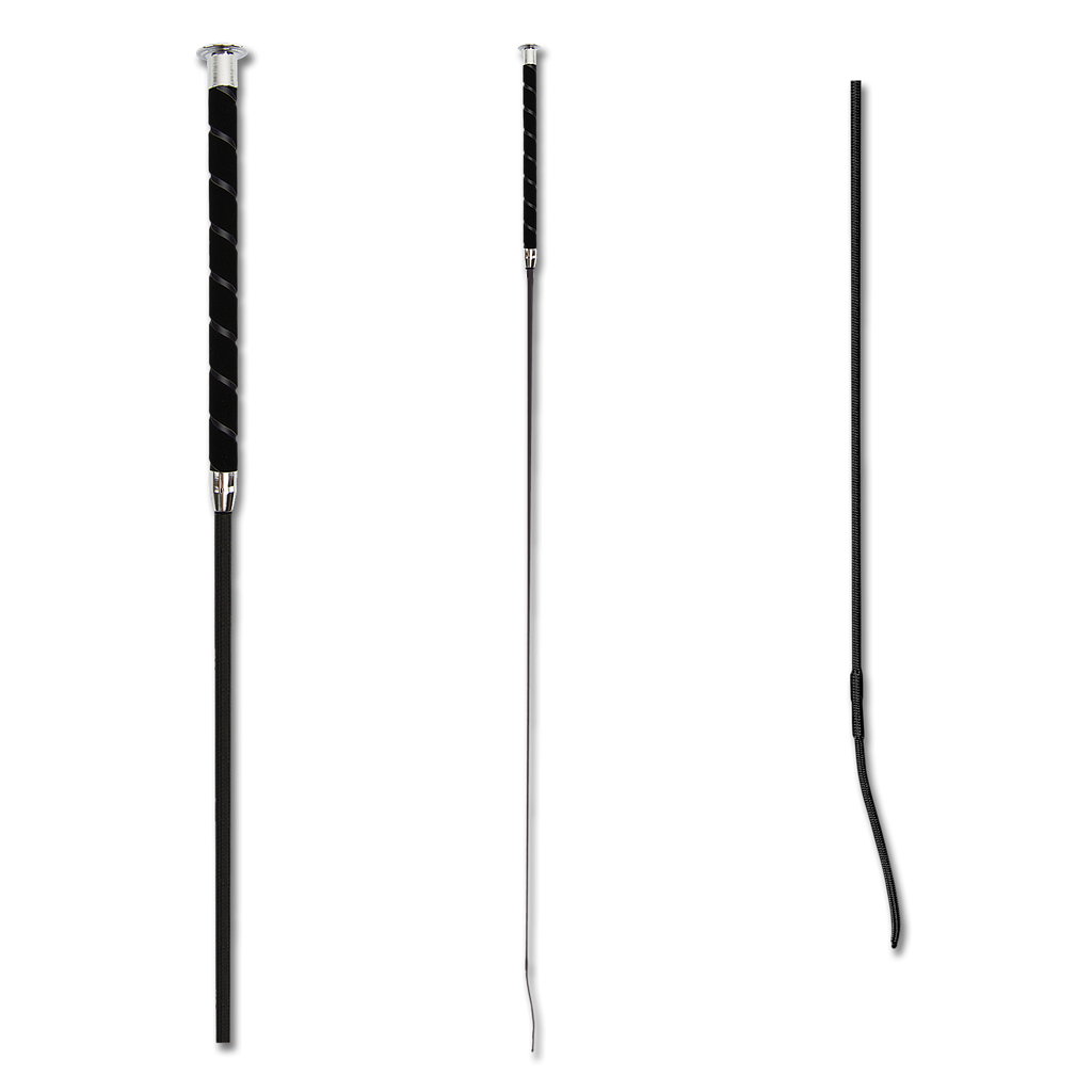 Fusta De Adiestramiento Mango Color Negro - 120 cm - Negro 