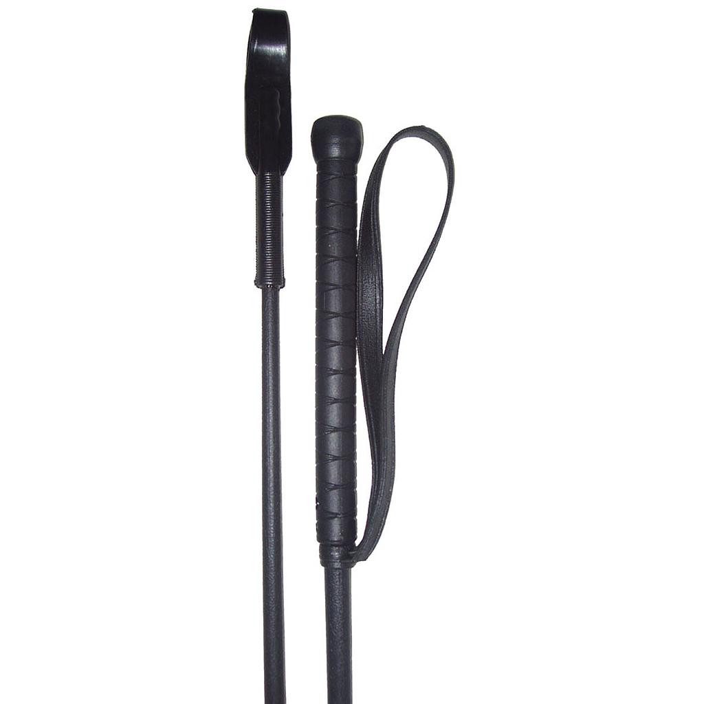 Fuete con Aza Mango de Hule Color Negro de 26" 