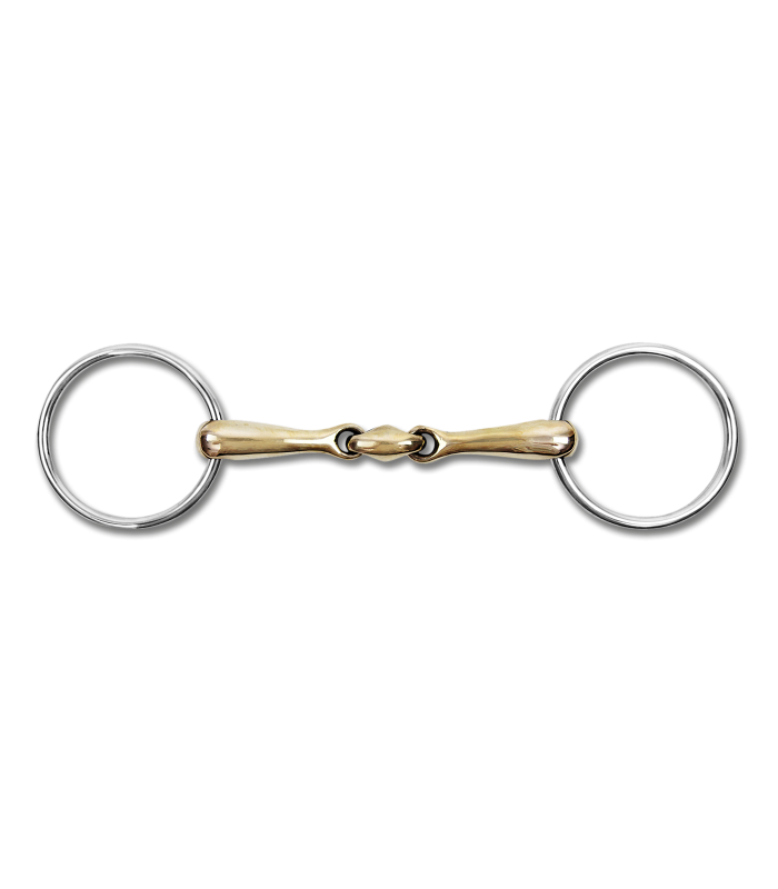 Filete de Argollas Sueltas Articulado Doble De Bronce 13.5