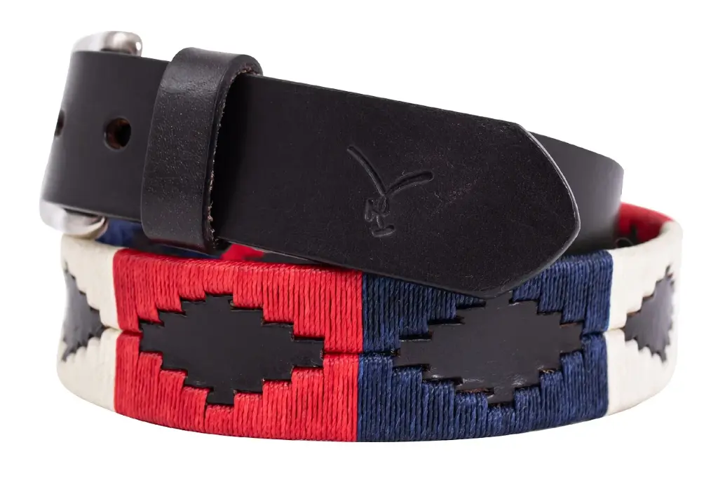 Cincho Para Polo Unisex - Azul Marino con Rojo Carmesí 