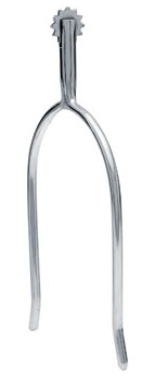 [00151106] Espuelin Sefton Inoxidable Gallo Recto Con Ruleta Con Pinchos (Par) - 40 mm 