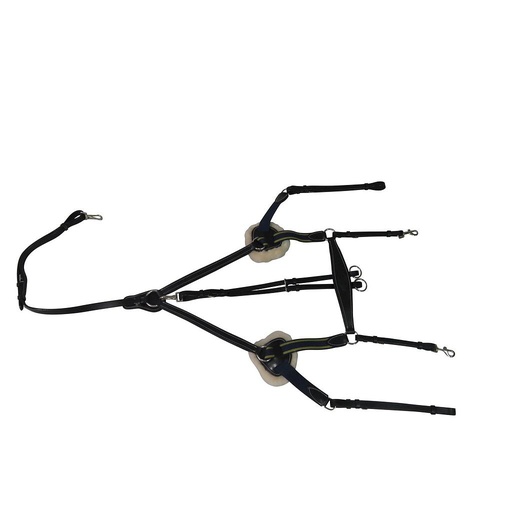 [5098-04C] Pechera y Martingala Henri de Rivel de 5 puntos Elastica Con Accesorio Para Correr Color Negro Talla Cob - Cob - Negro 