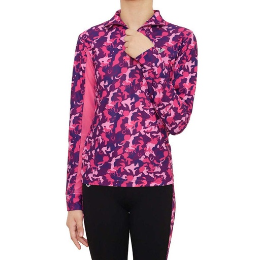 [100035-168-L] Blusa Para Entrenamiento Manga Larga Horse Pink Print - L